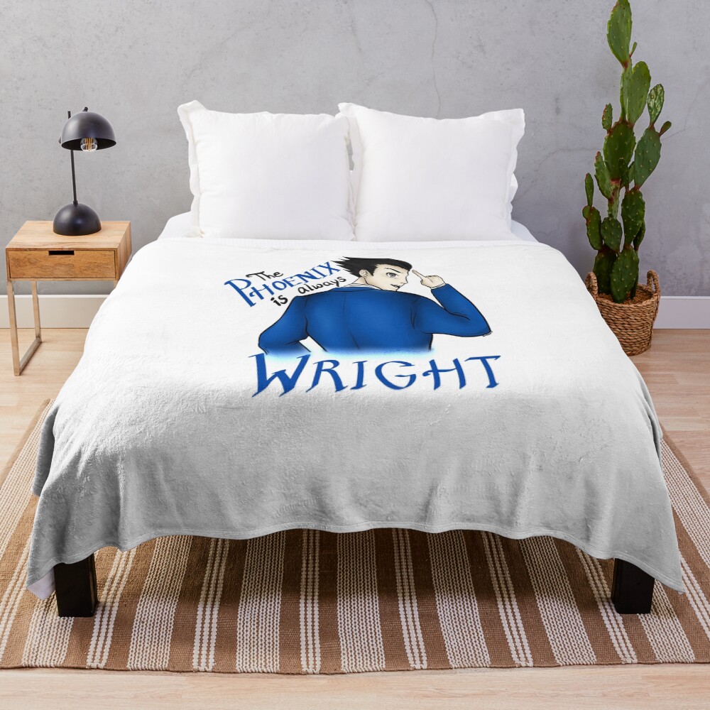 Phoenix Wright Blue Throw Blanket