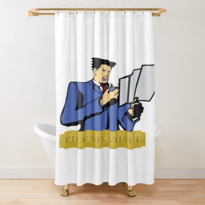 Phoenix Wright Paper Work Shower Curtain