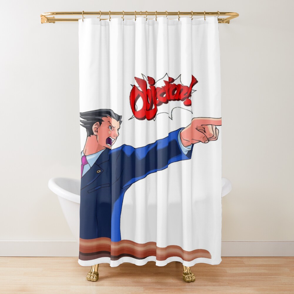Phoenix Wright Objection Shower Curtain