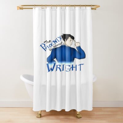 Phoenix Wright Blue Shower Curtain