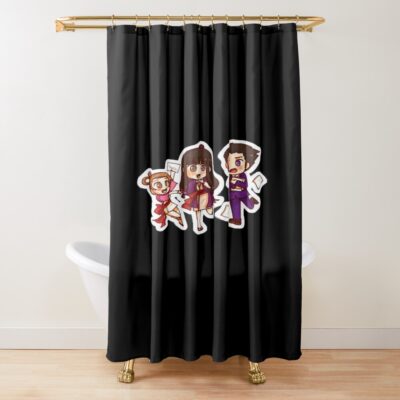 Ace Attorney Chibi Design Shower Curtain