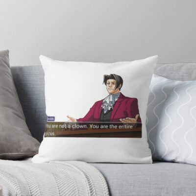 Miles Edgeworth Basic Design Throw Pillow