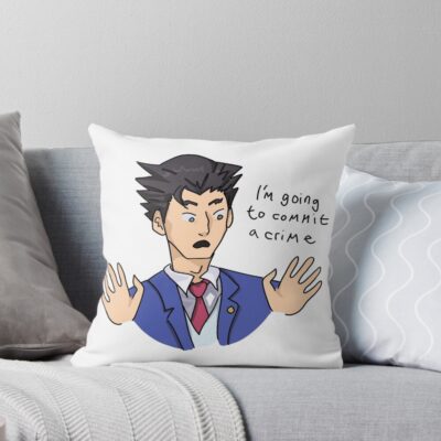 Phoenix Wright Commits Crimes Throw Pillow