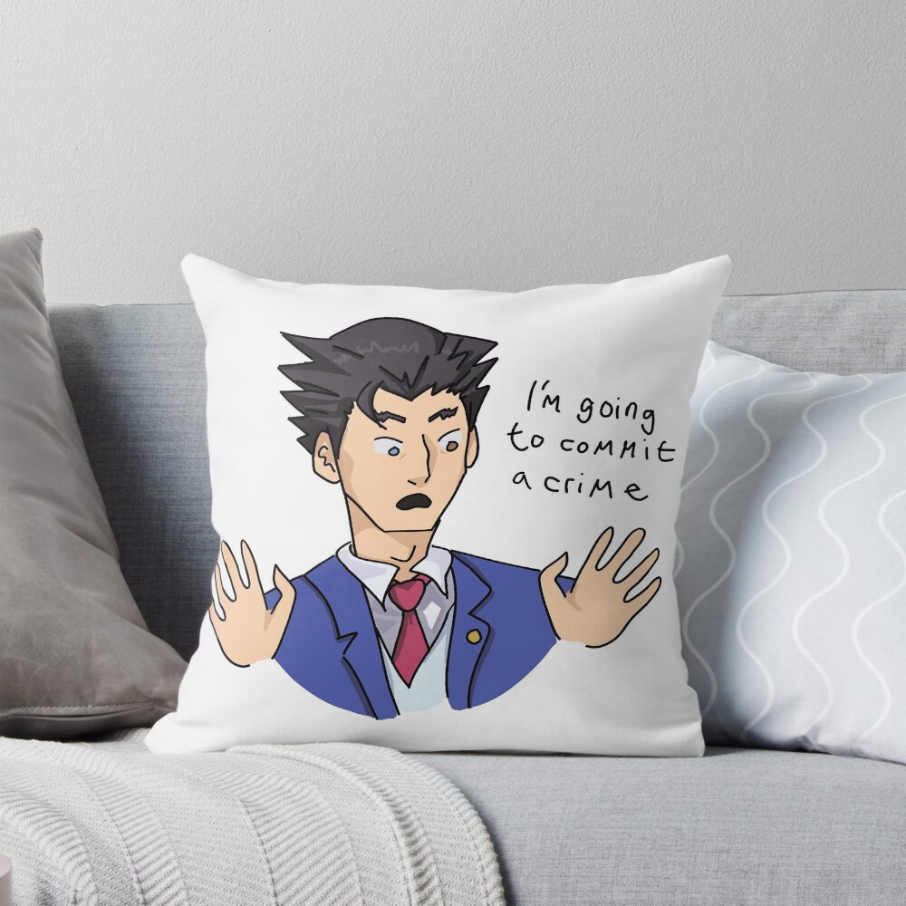 Phoenix Wright Commits Crimes Throw Pillow